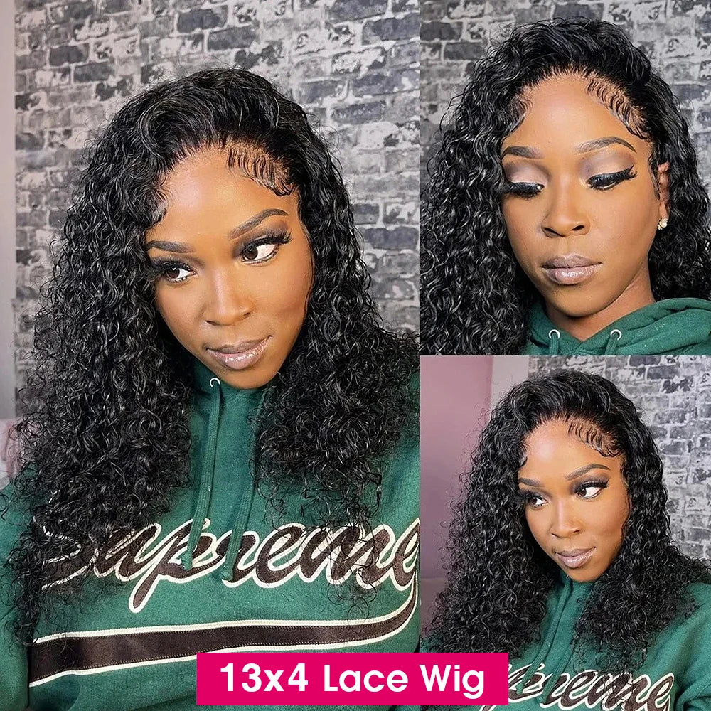 Wear And Go Water Wave Bob Lace Wig Curly 6x4 Glueless Human Hair Wig