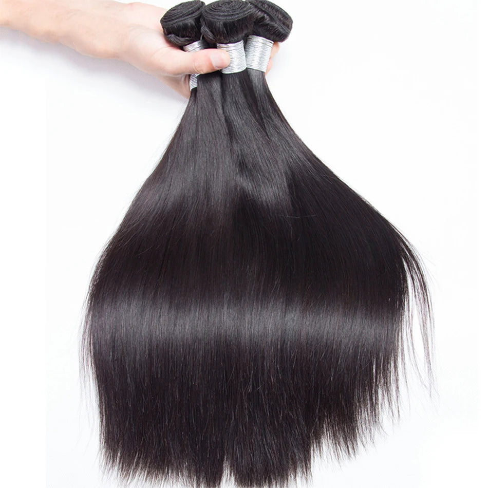 Raw Virgin Unprocessed 100% Human Hair Extensions Bone Straight Bundles