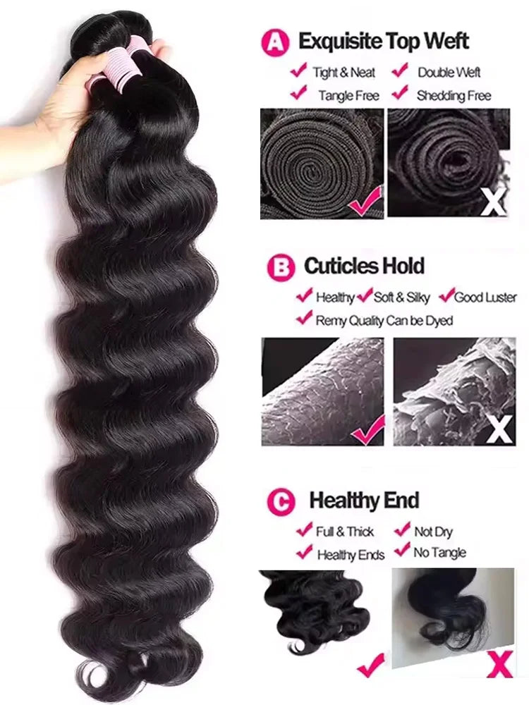 Human Hair Bundles Body Wave100% Unprocessed Brazilian Virgin Hair