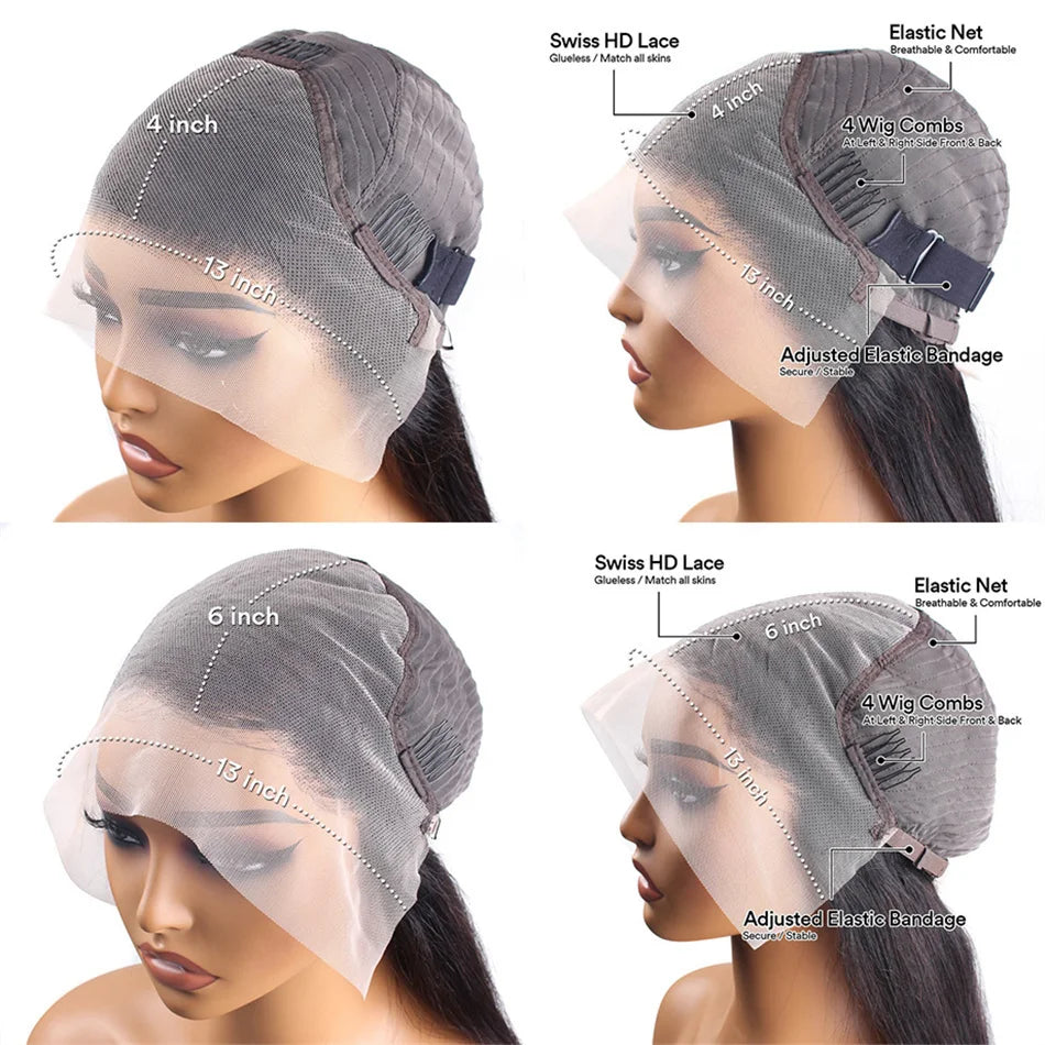 Highlight Wig Human Hair Lace Front Wig Bone Straight 3