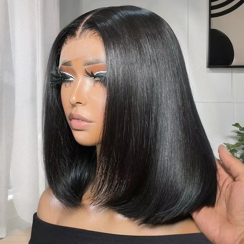 Short Bob Straight Lace Front Human Hair Natural Brazilian