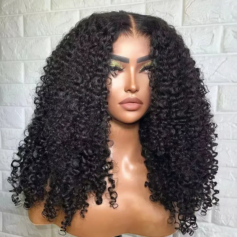 Kinky Curly Wigs HD Lace Frontal Wig Glueless Human Hair 4C Afro Curly