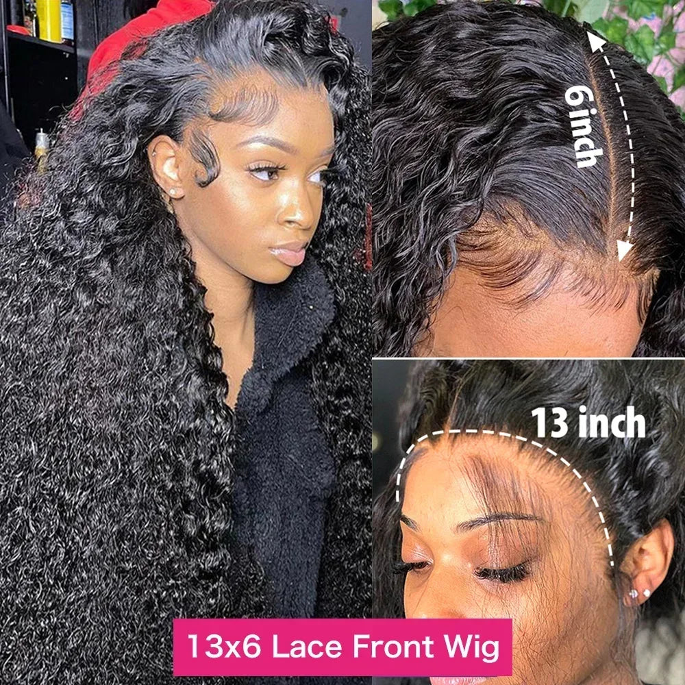 Kinky Curly Wigs HD Lace Frontal Wig Glueless Human Hair 4C Afro Curly